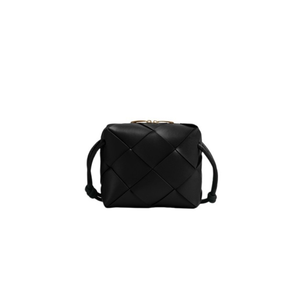 Black Woven Crossbody Bag - Unbranded